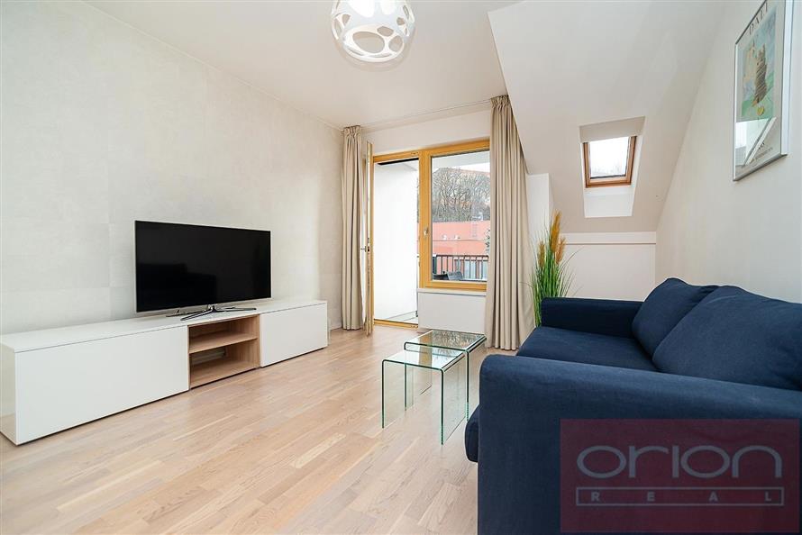 Partly furnished apartment with balcony and garage for rent: Praha 5 - Smíchov, Pod Kavalírkou